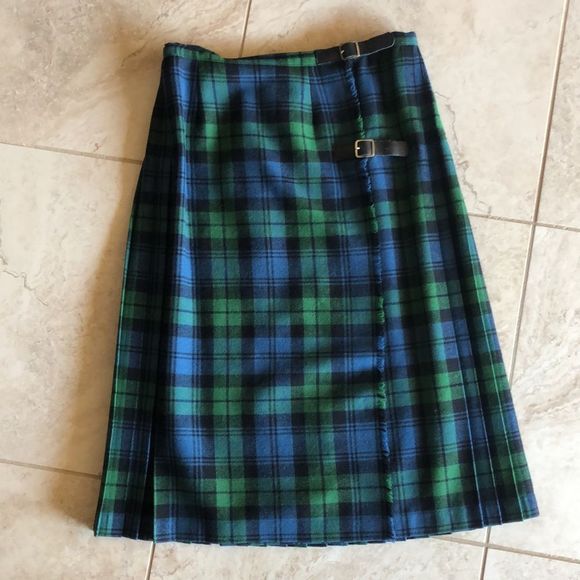Vintage Mosbrook Authentic Wool Pleated Tartan Plaid Skirt Made in Gr Br… - Picture 13 of 13
